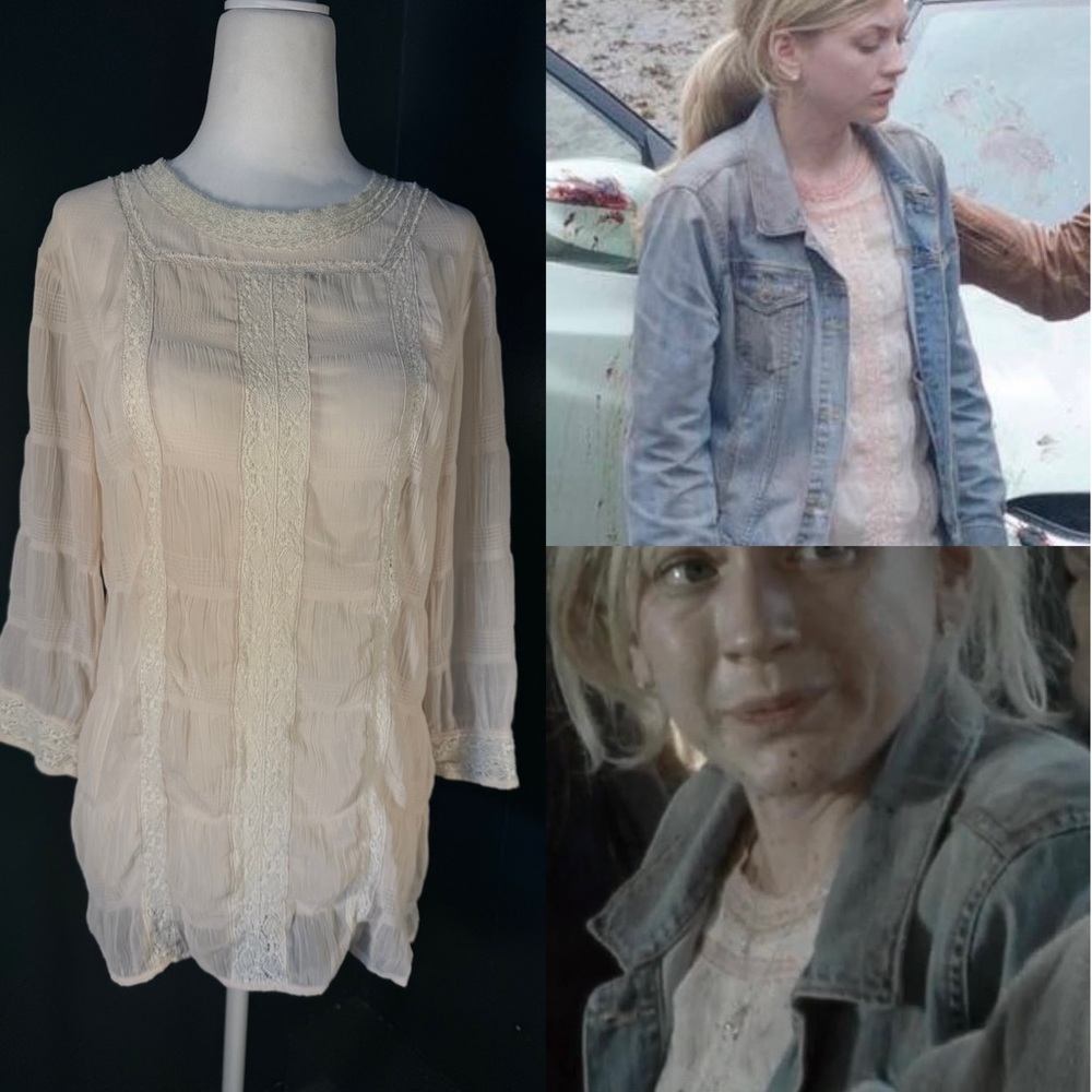Piplette By Alice Ritter Blouse M • Semi Sheer • ASO Beth Greene